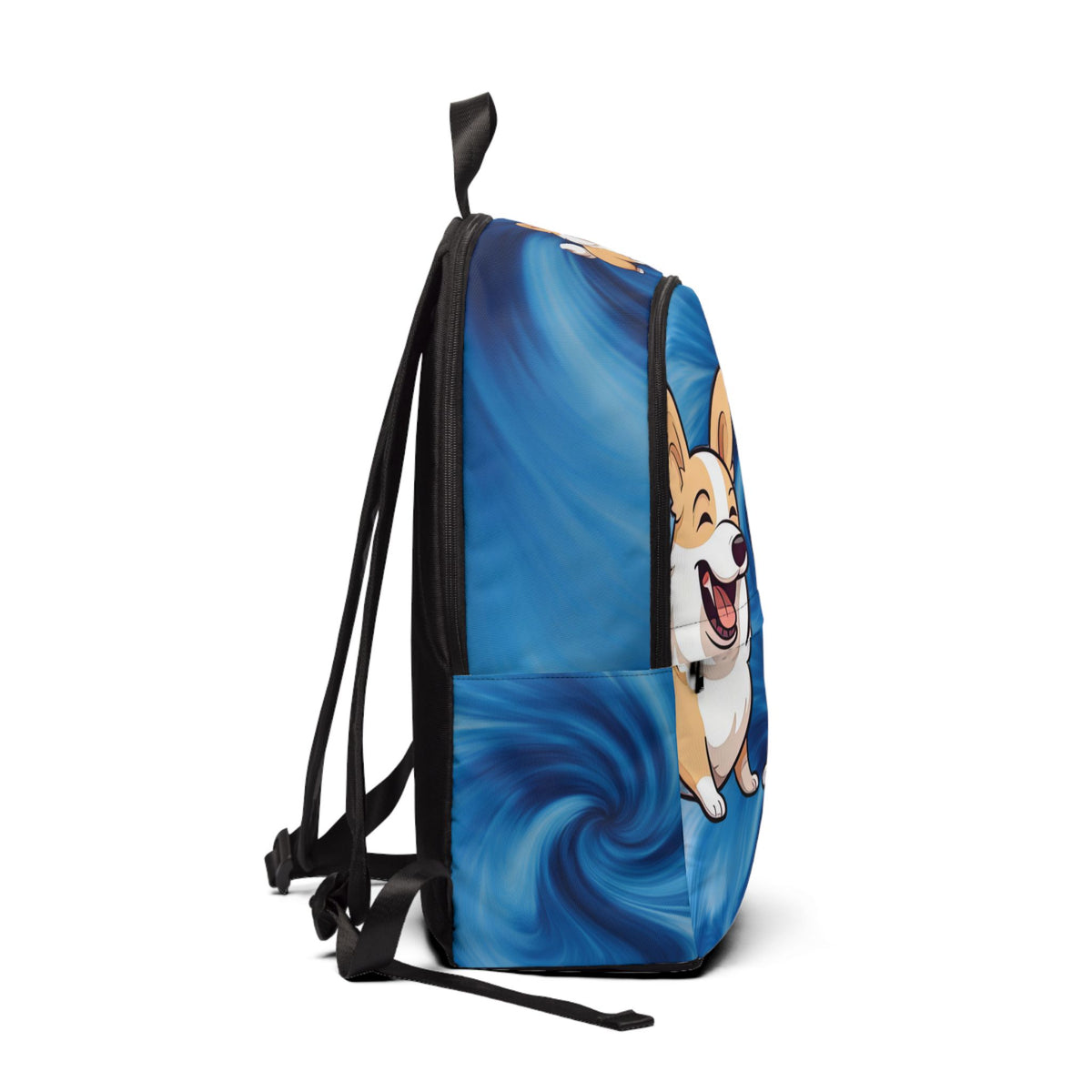 Best Mates Corgi Couple Backpack — Cute Corgi Swirling Blue Rucksack