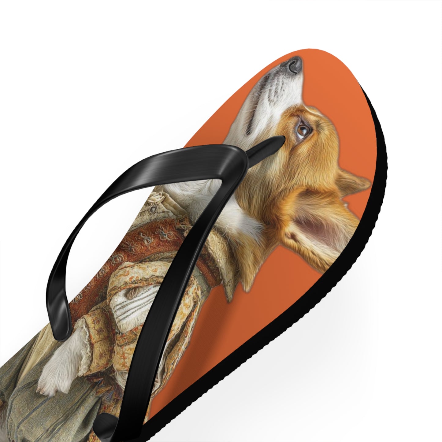 Prince Corgi Portrait Flip Flops – Cool Dog Beach Sandals