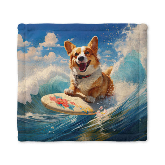 Cowabunga Corgi Cuddle Blanket