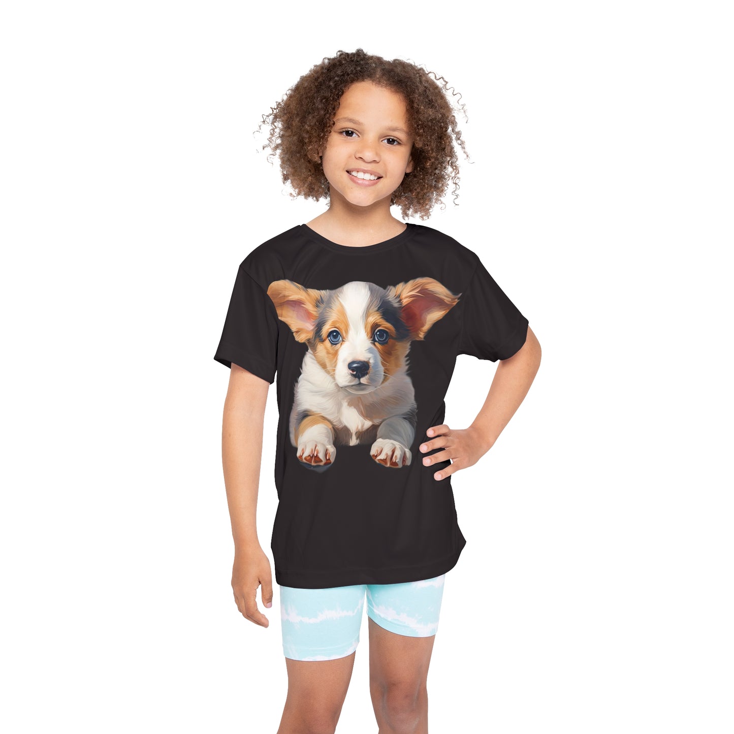 Puppy Portrait Kid's Sports Tee