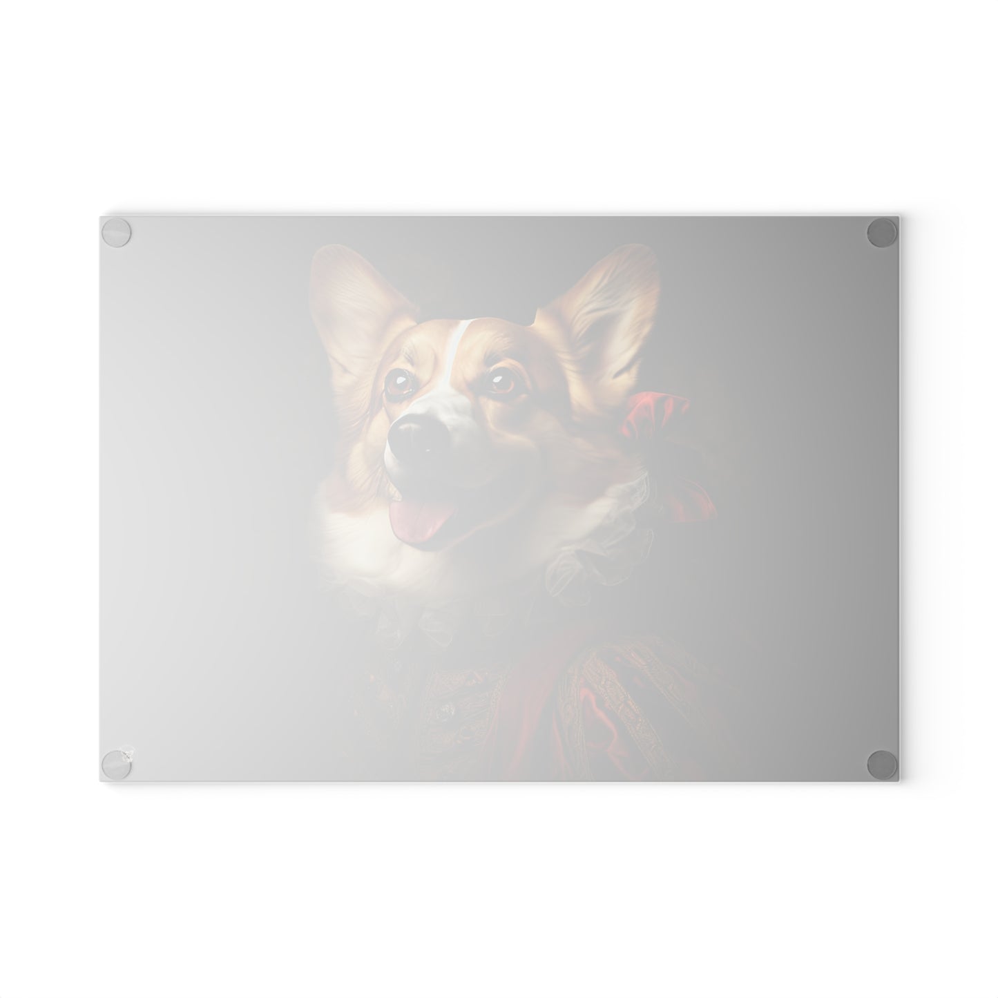 Renaissance Corgi - Glass Cutting Board