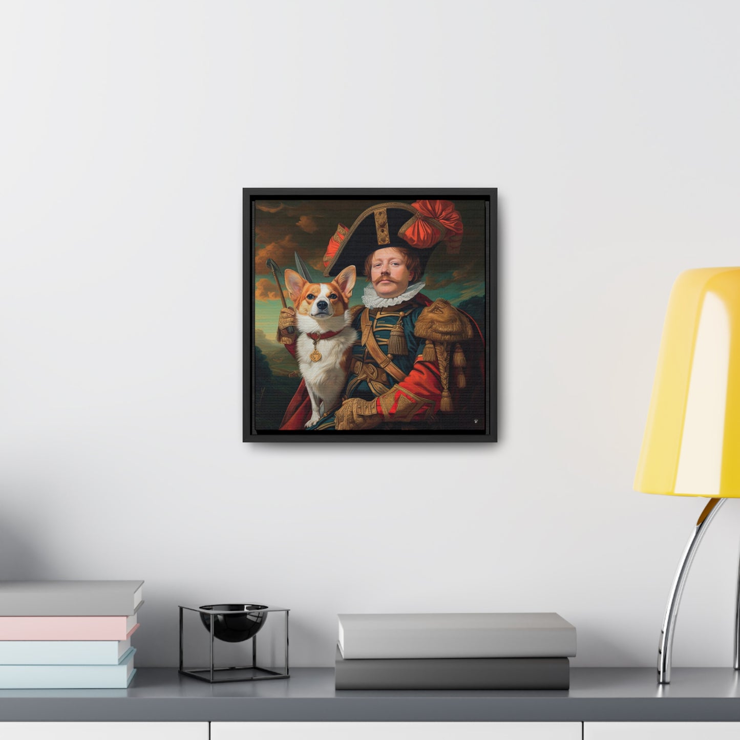 First Royal Corgi - Framed on Canvas