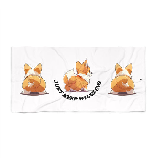 Just Keep Wiggling Beach Towel