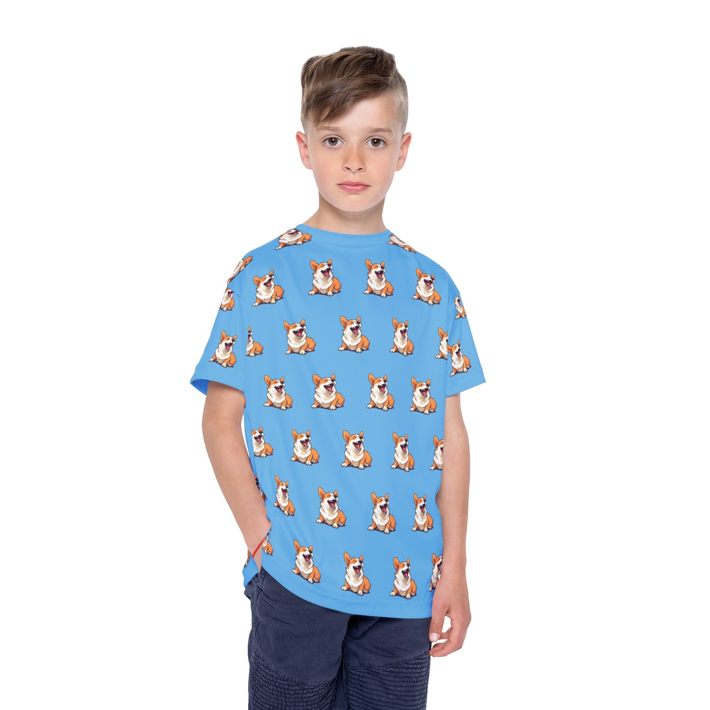 Comical Corgi Kid's Sports Tee