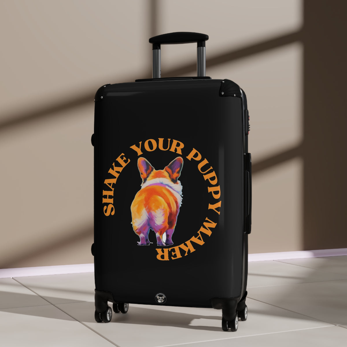 Shake Your Puppy Maker Travel Suitcases — Corgi Butt Rolling Luggage