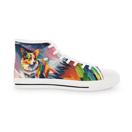 Scouter Corgi Artistic Abstract Men's High Top Casual Canvas Sneakers