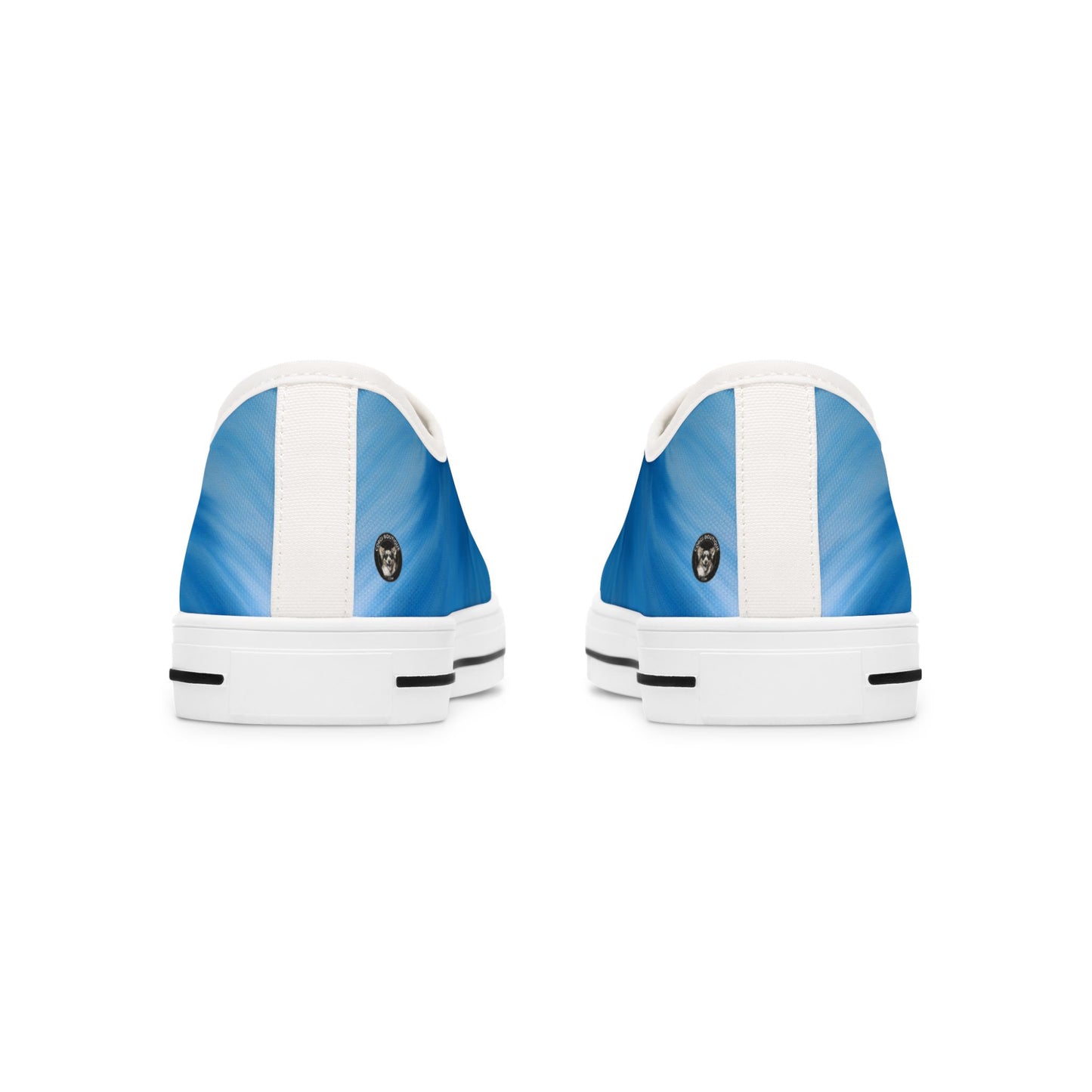 Coastal Corgi Blue Swirl Women's Low Top Casual Canvas Sneakers