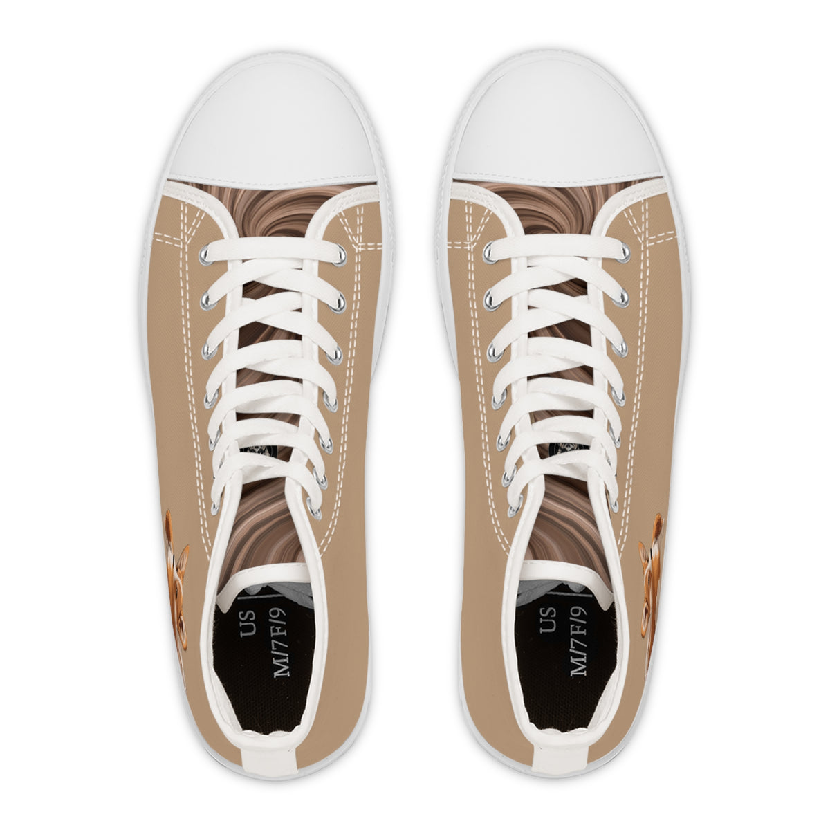 Butt What? Talk To The Butt Contemptuous Corgi Women's High Top Casual Tan Canvas Sneakers