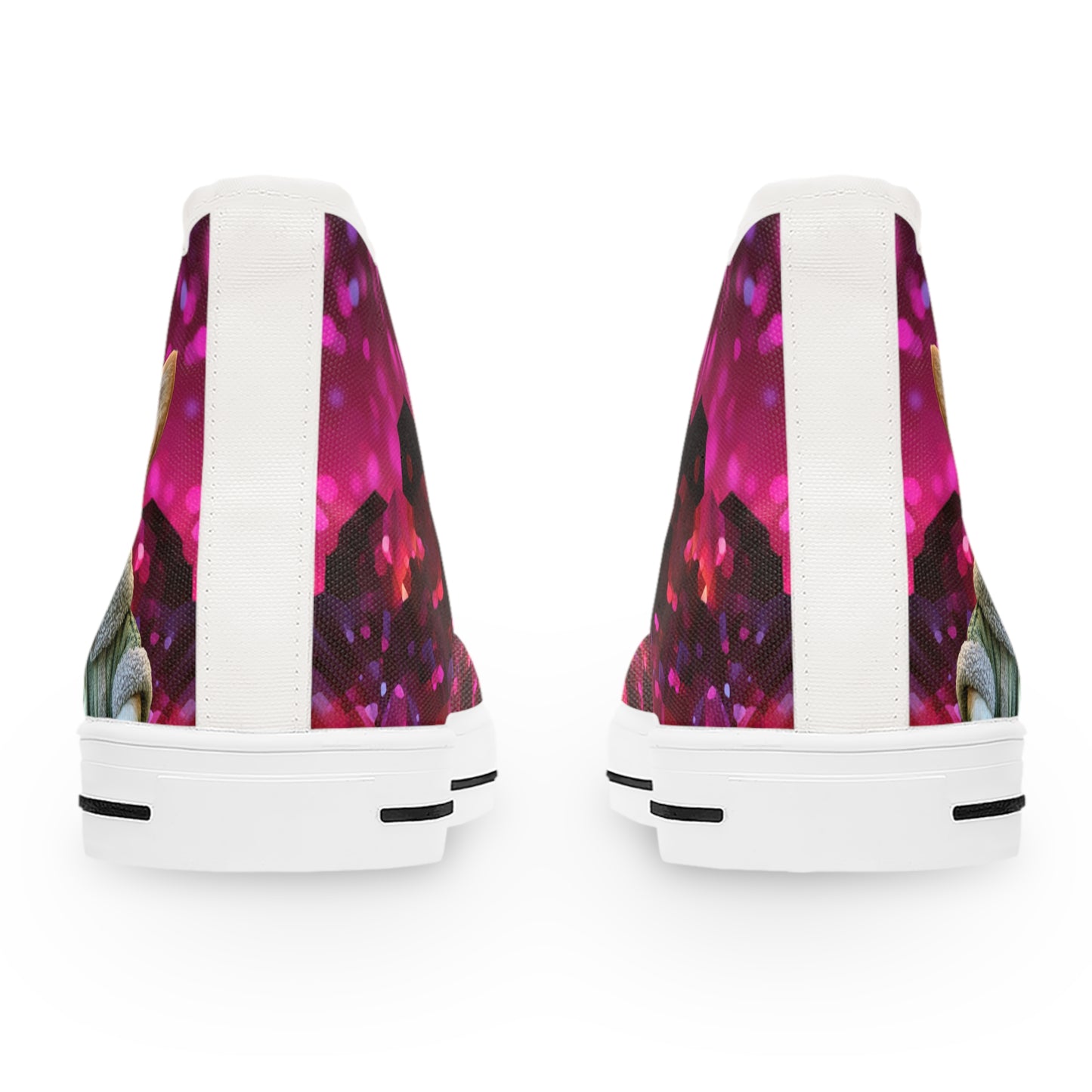 Baby Corgi Space Glitter Women's High-Top Casual Canvas Sneakers - May the Corgi Be With You