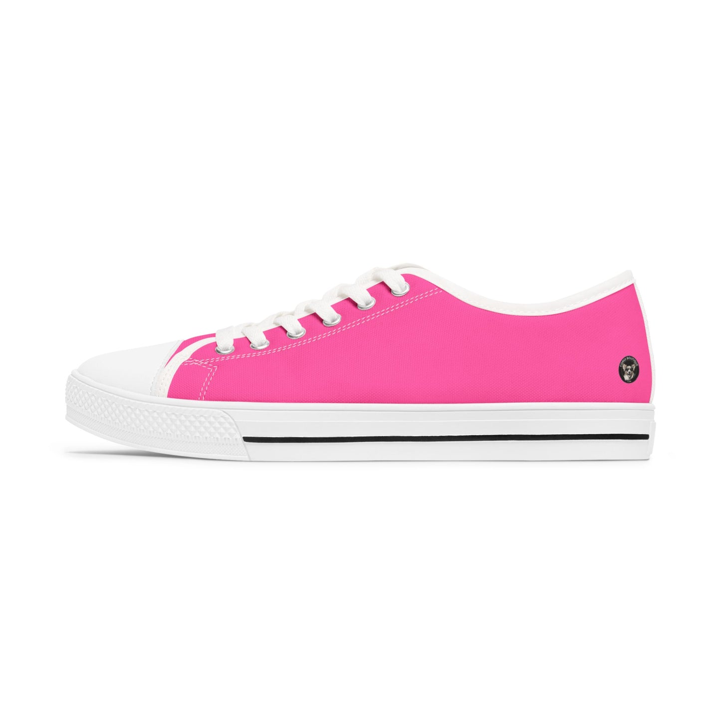 Cute Corgi Puppy Animation Hot Pink Women's Low Top Casual Canvas Sneakers