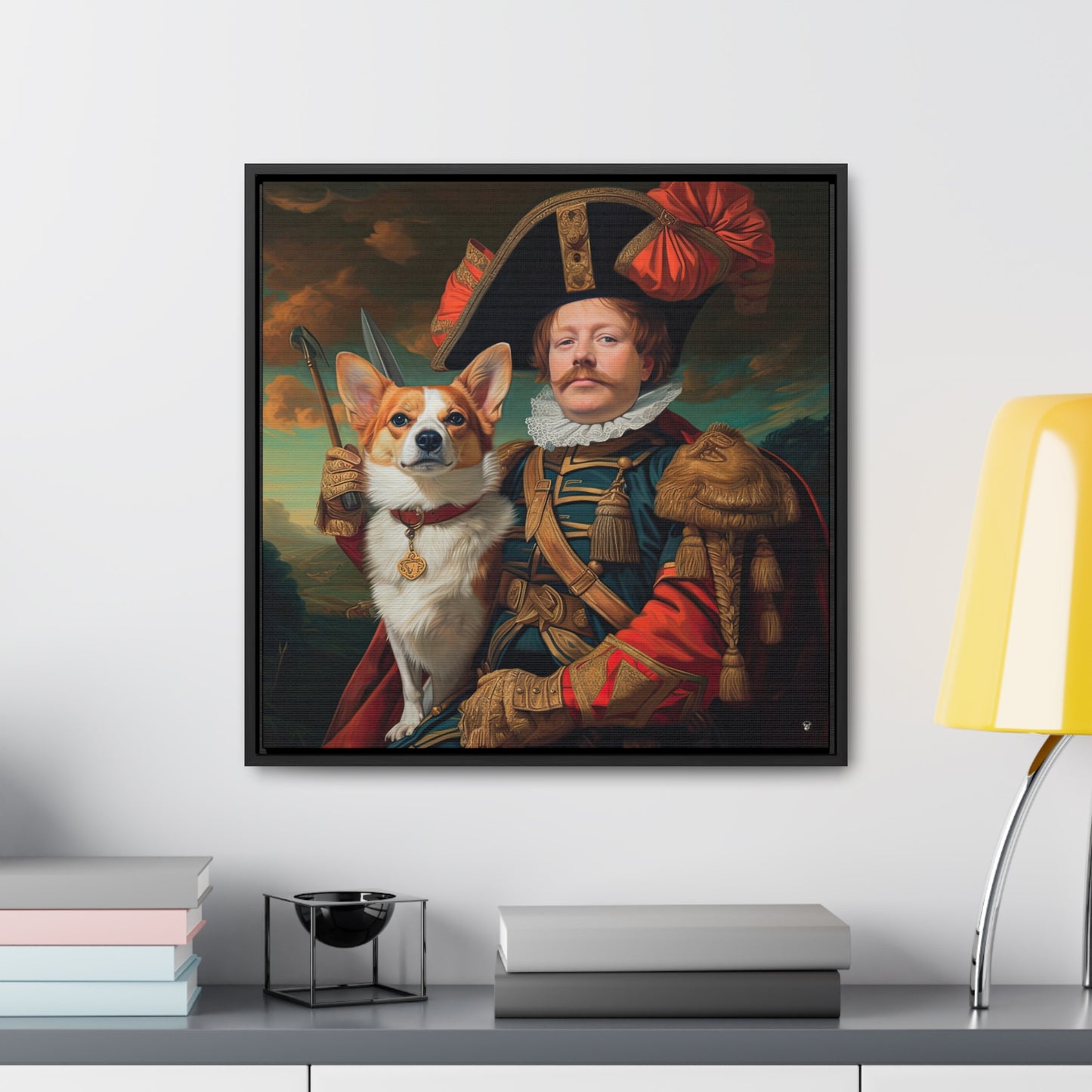First Royal Corgi - Framed on Canvas