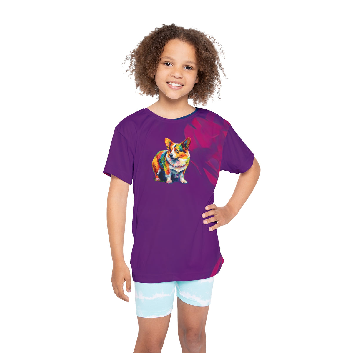 Scouter Corgi Watercolor Kid's Sports Tee