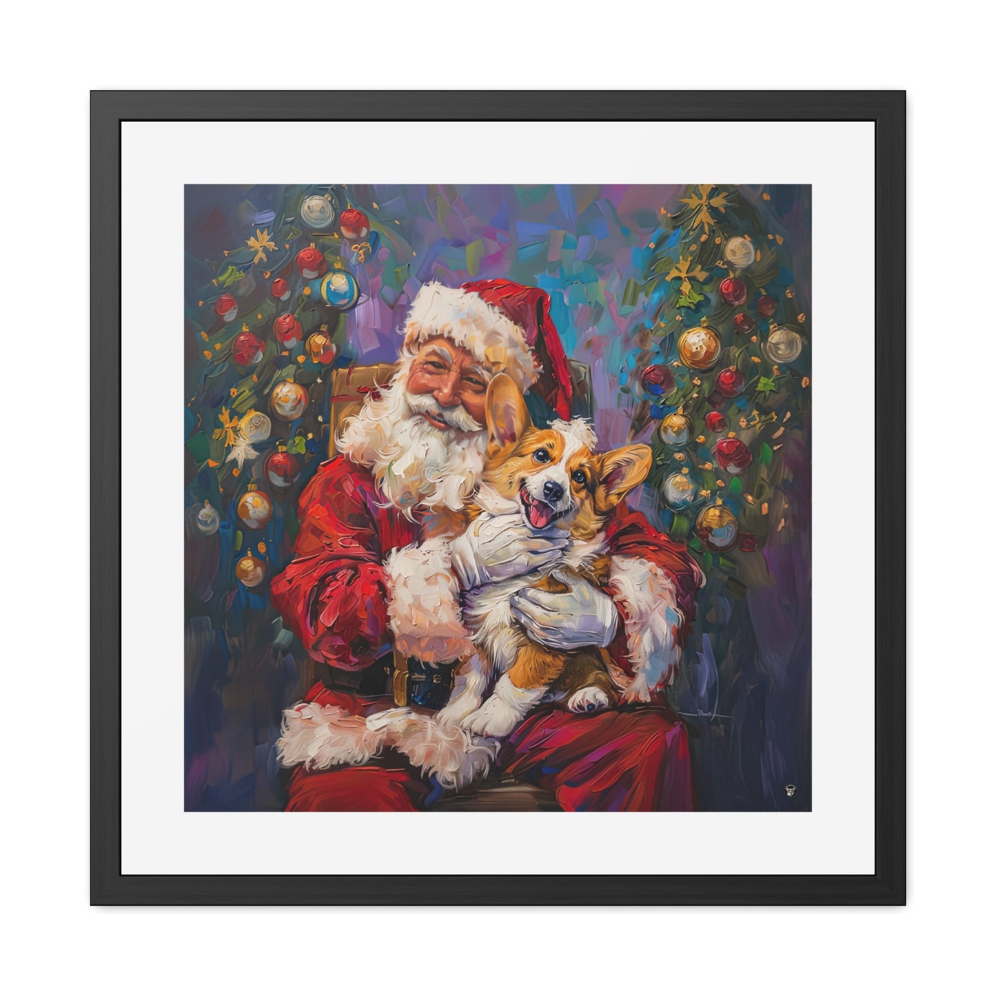 Christmas Corgi Framed Print