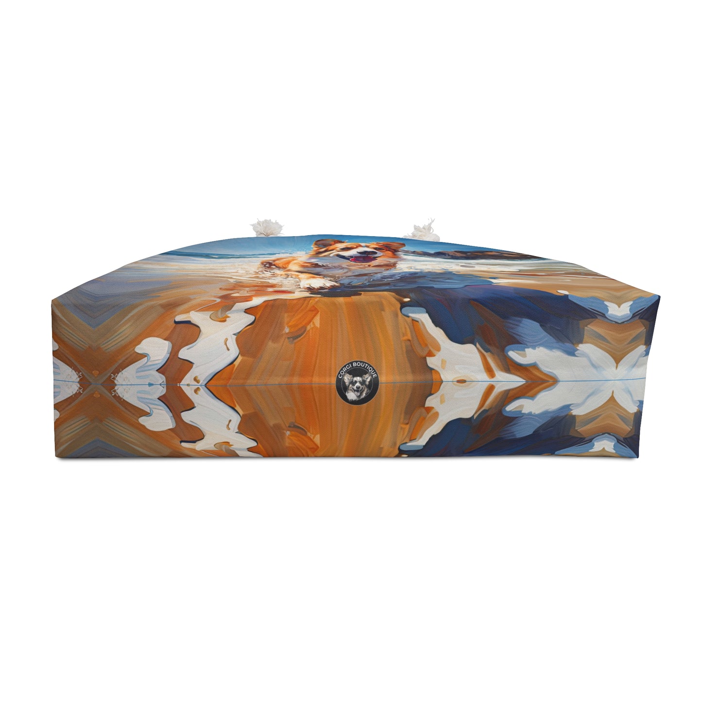 Coastal Corgi Weekender Beach Bag – Beach Themed Corgi Travel Tote