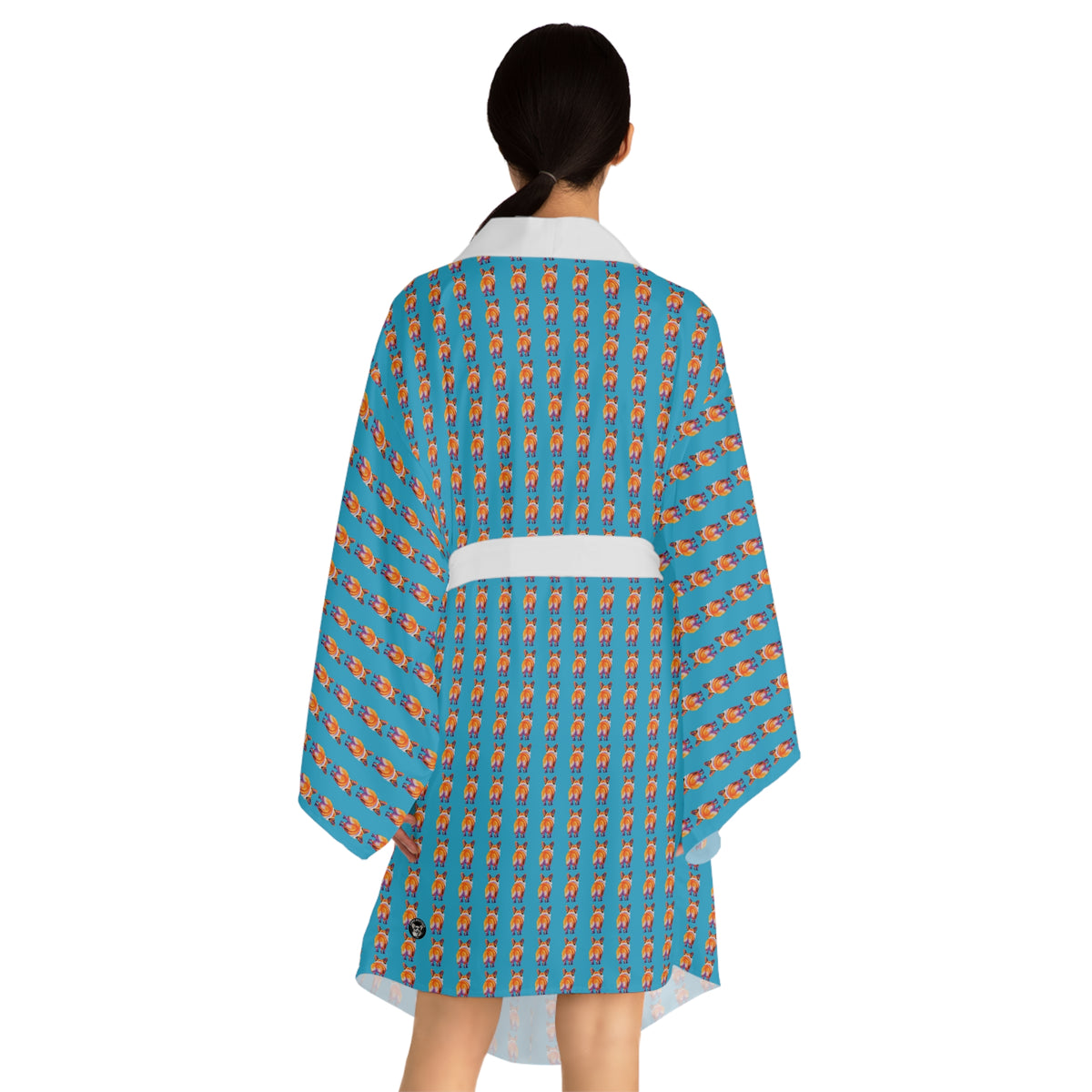 Corgi Butt Artistic Stripes Portrait - Corgi Kimono Robe