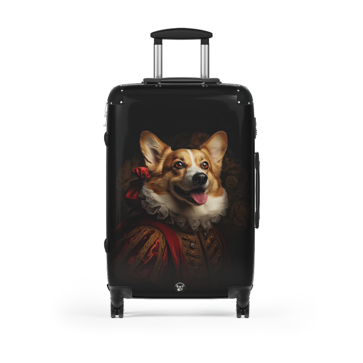 Renaissance Corgi In A Ruff Regal Portrait Travel Suitcases — Noble Corgi Rolling Luggage