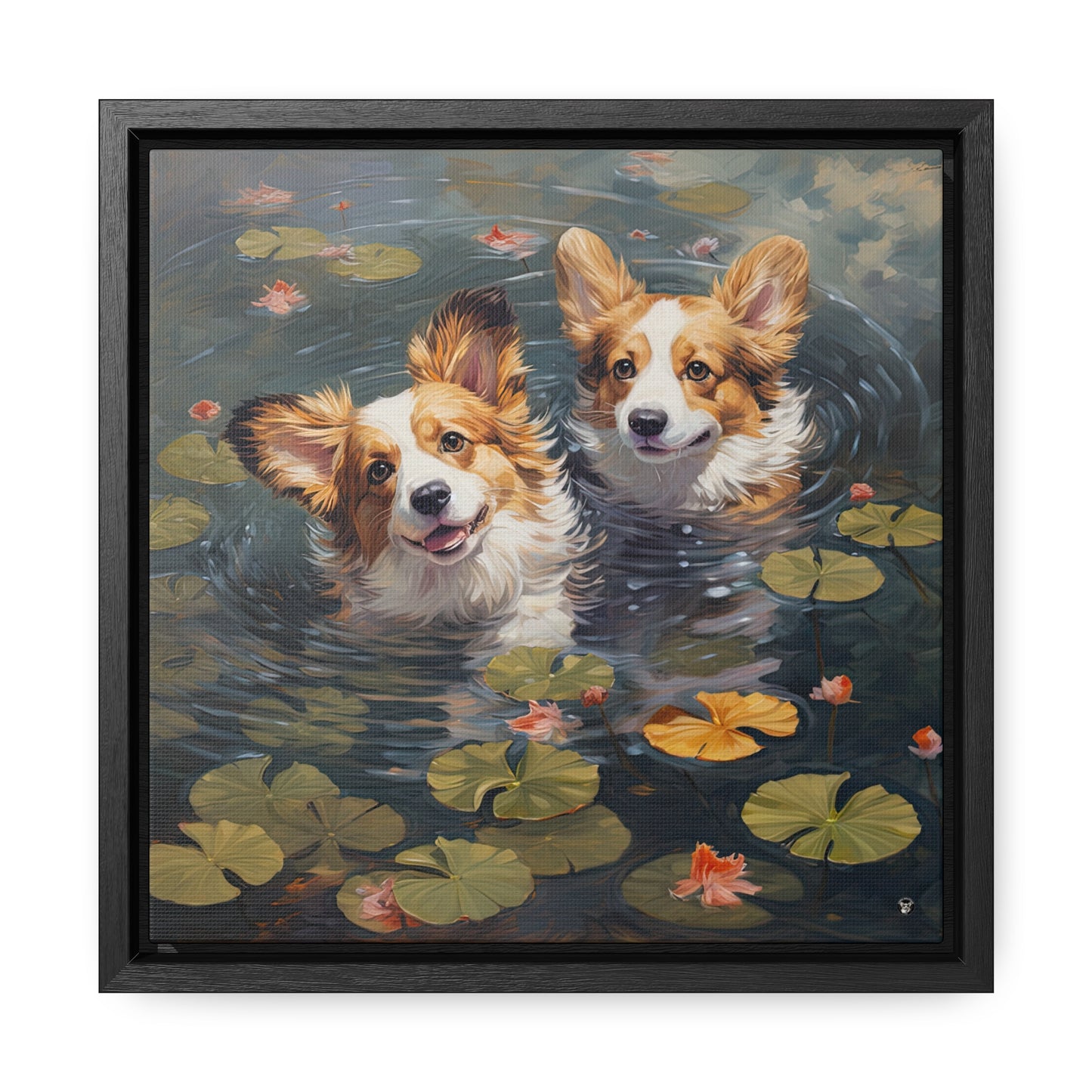 Pond Pups - Framed on Canvas