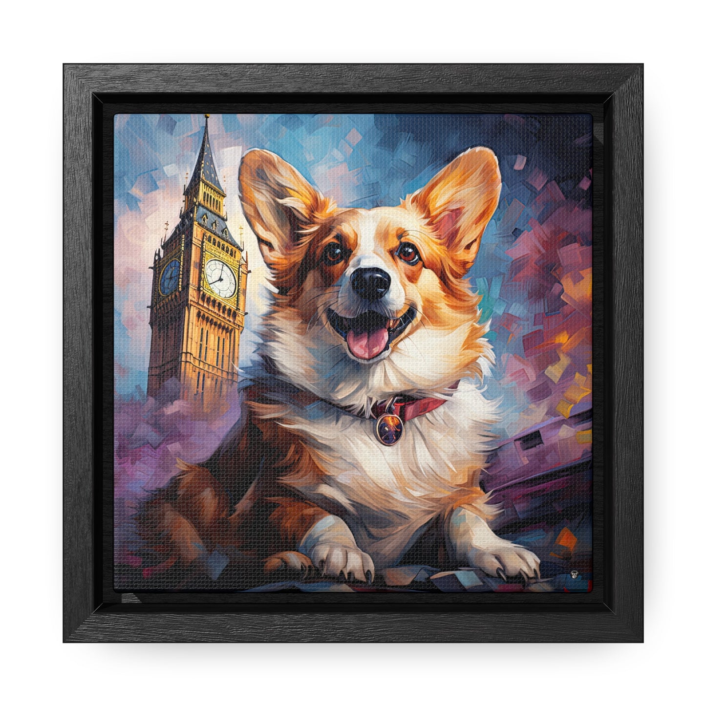 Corgi and Ben - Framed on Canvas
