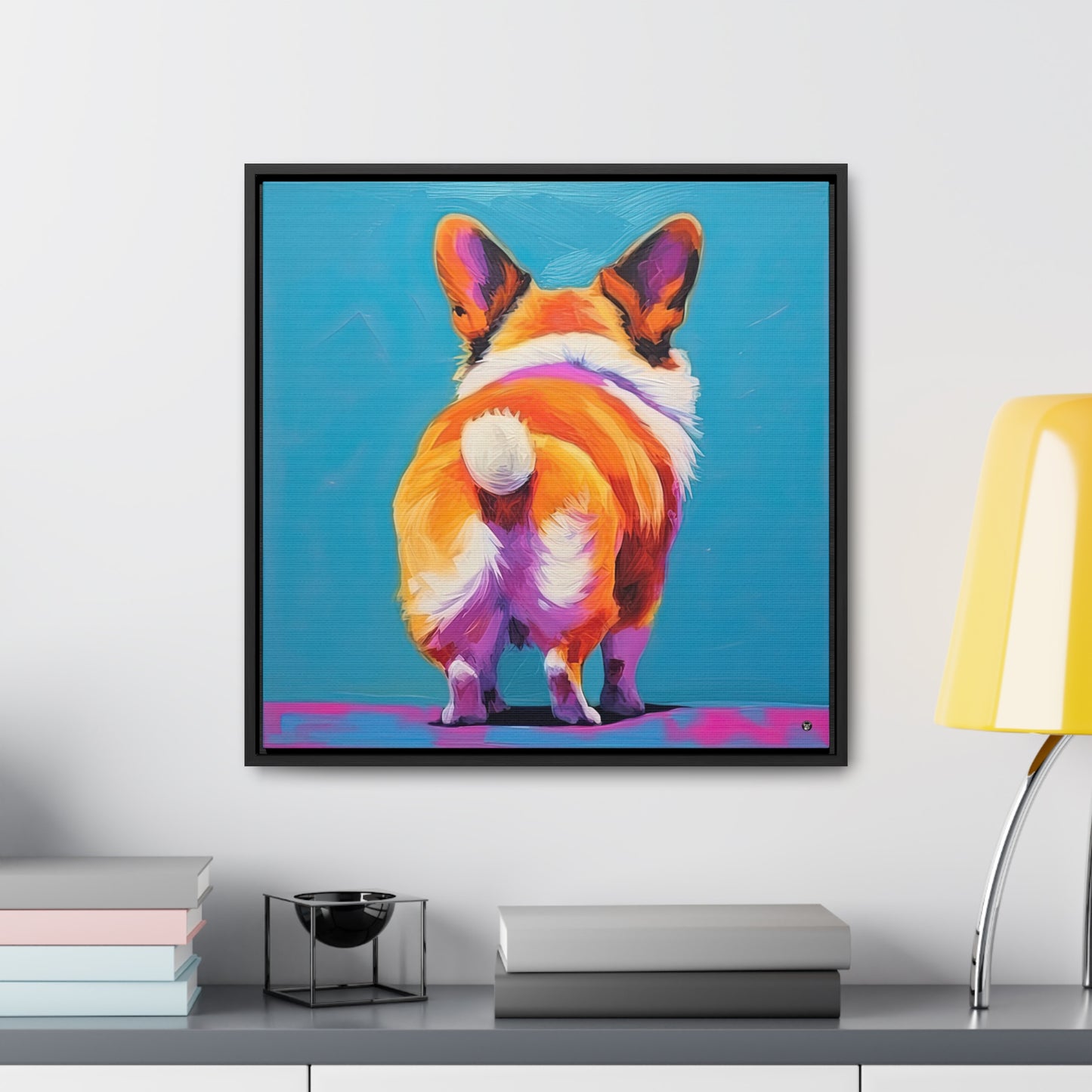 Corgi Butt - Framed on Canvas