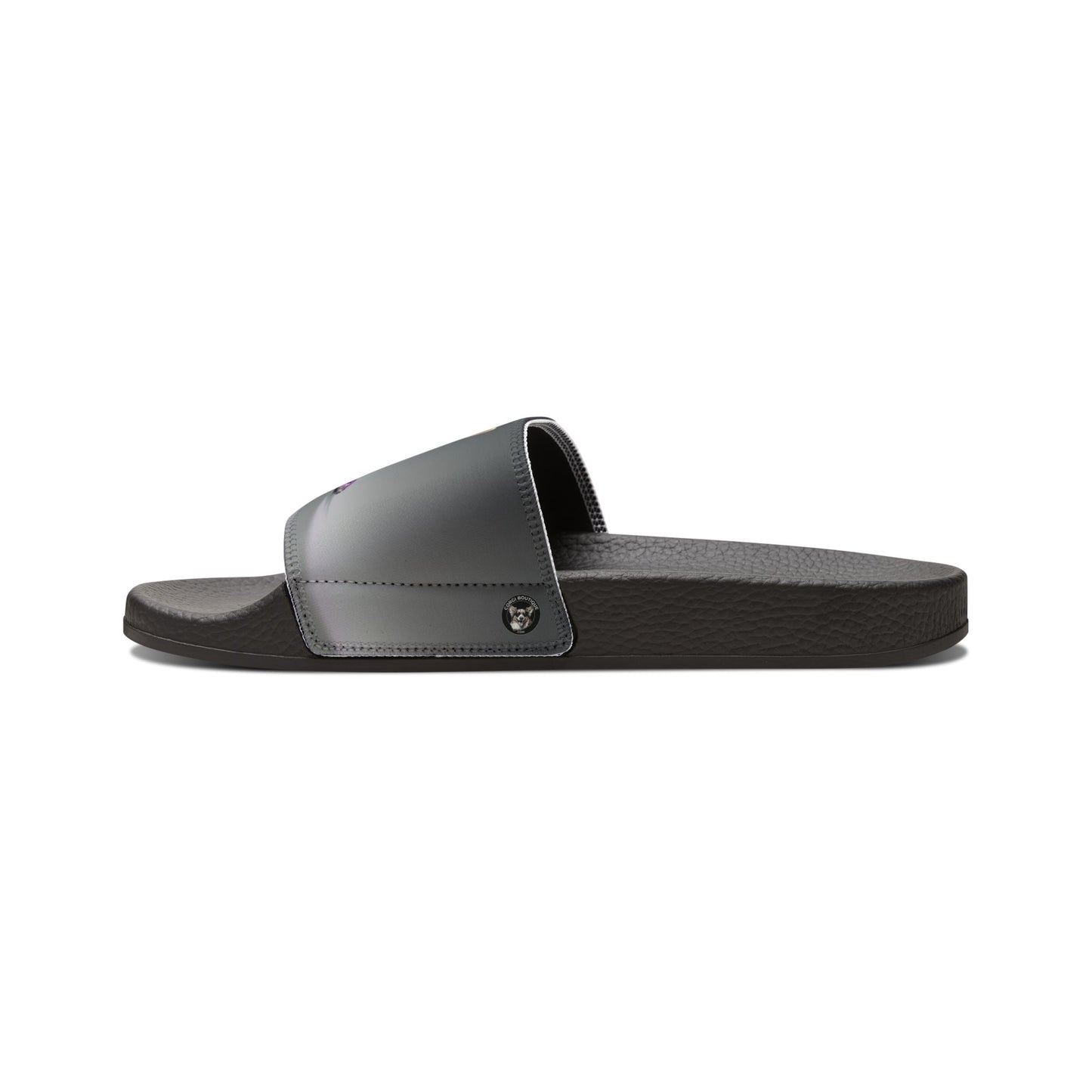 King Pup Cute Corgi Face Women's Casual Slide Sandals - Pool & Beach Slides