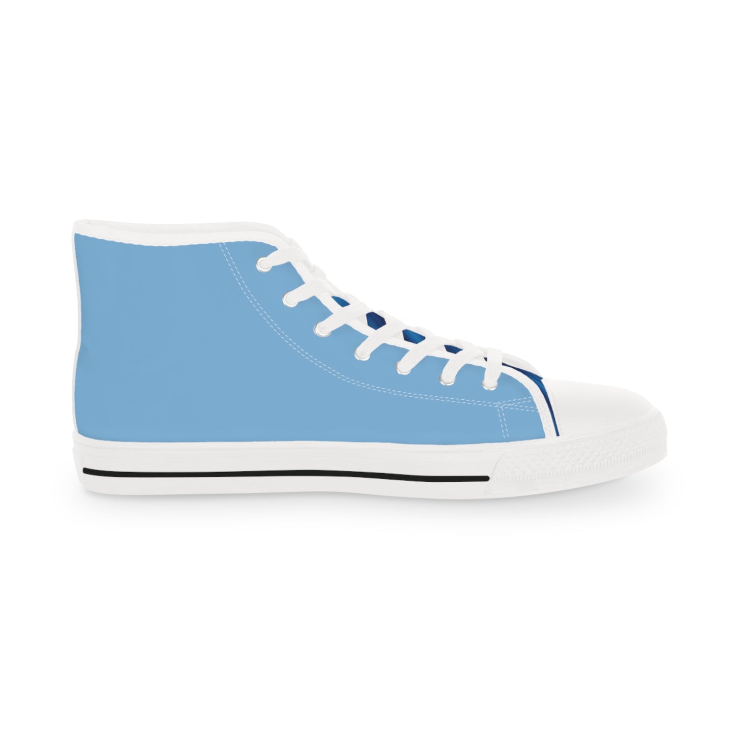 Comical Corgi All Smiles Men's High Top Casual Carolina Blue Canvas Sneakers
