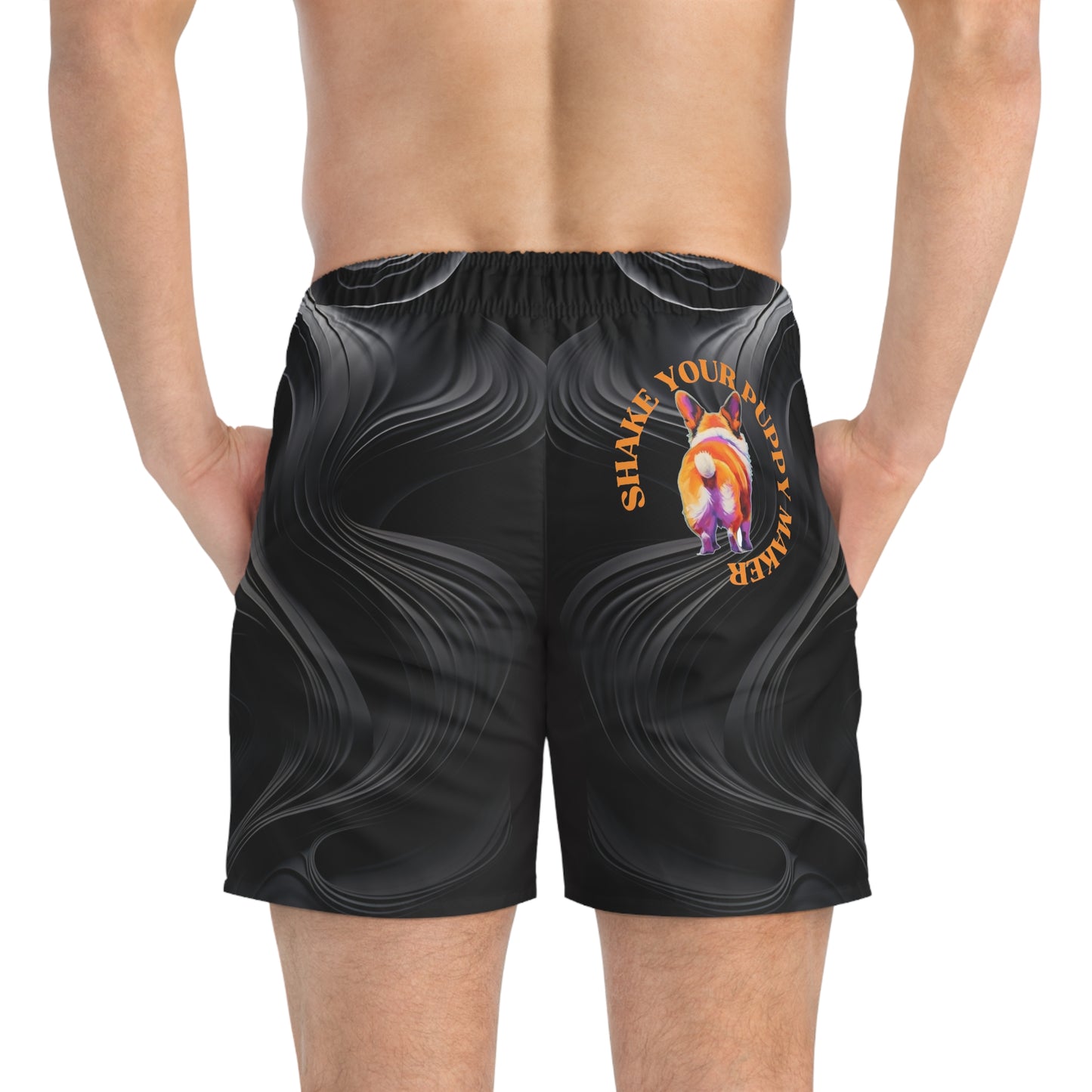 Shake Your Puppy Maker Swim Trunks