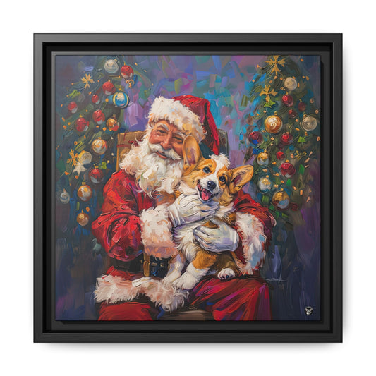 Christmas Corgi on Canvas