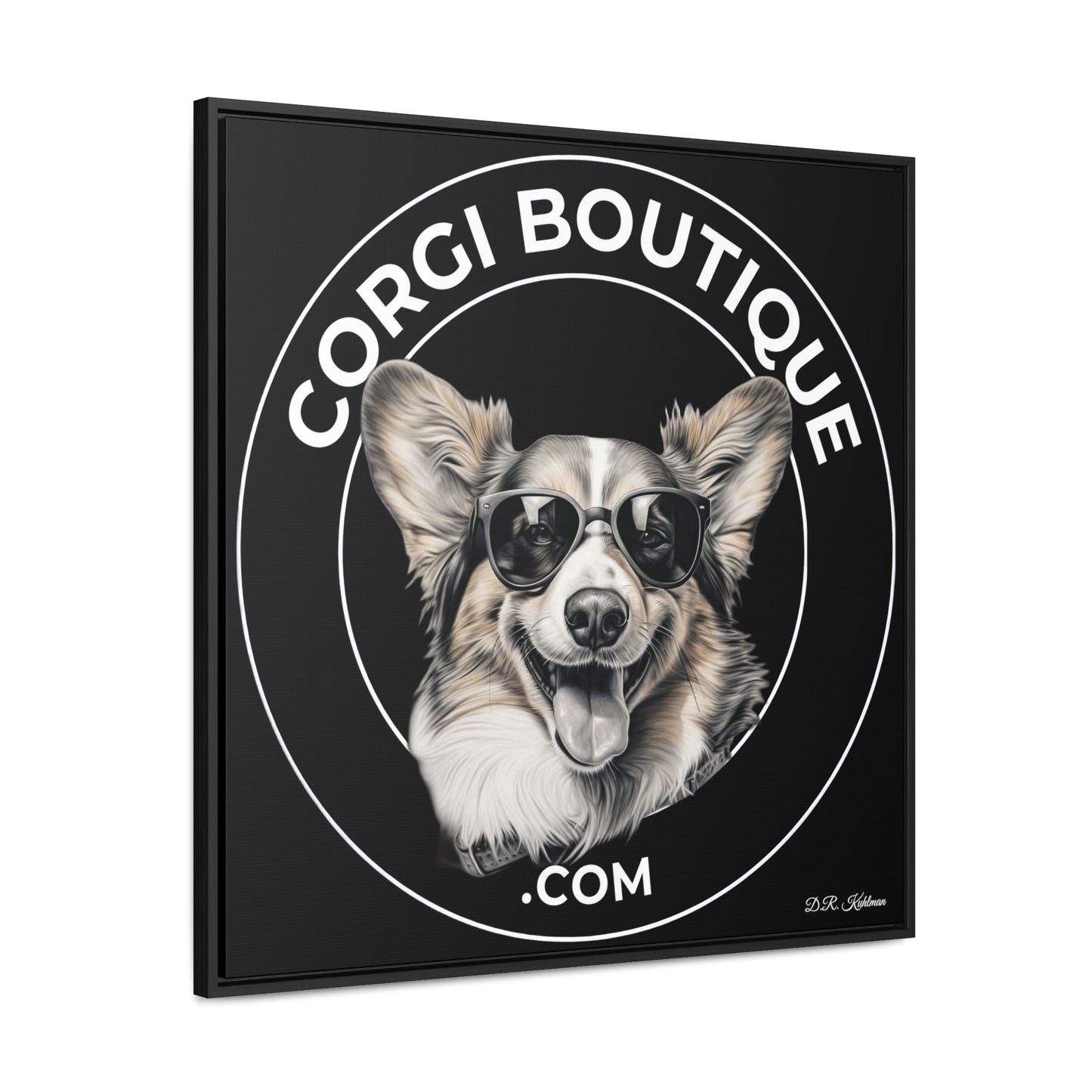 Corgi Boutique - Framed on Canvas