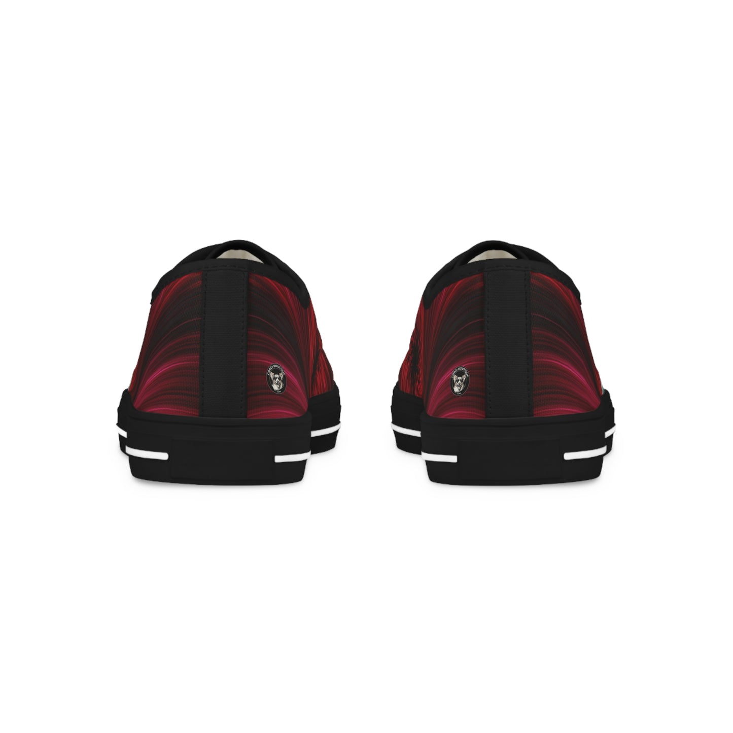 Baby Corgi Men's Casual Canvas Low Top Sneakers Inside a Swirling Red Galaxy. May the Corgi Be With You!