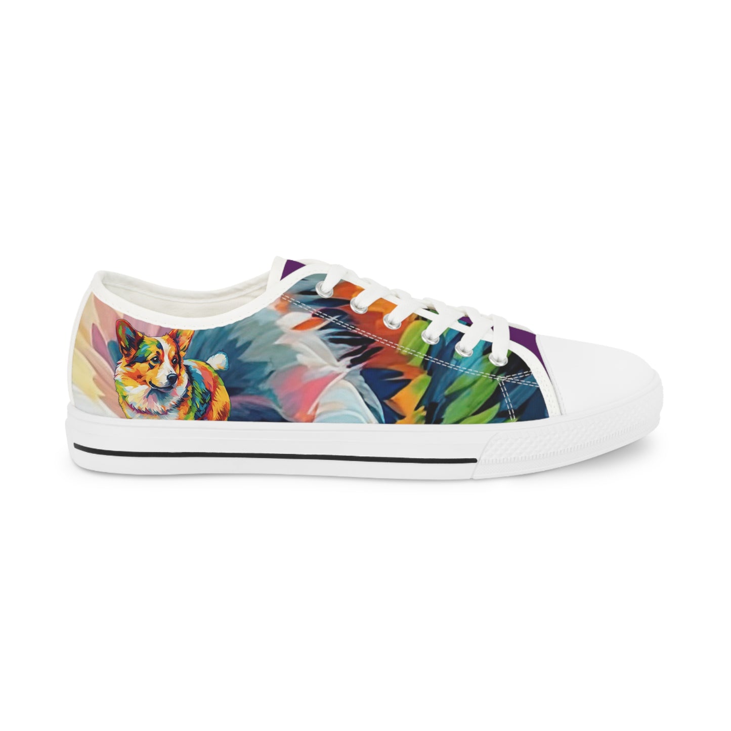 Scouter Corgi Artistic Abstract Colorful Men's Low Top Casual Canvas Sneakers