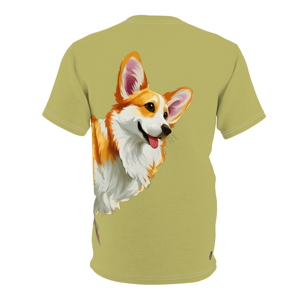 The Queen's Grand Companion Maximized Unisex Bold Designer Tee — Her Majesty's Large Pick of the Litter on Kakicha Khaki