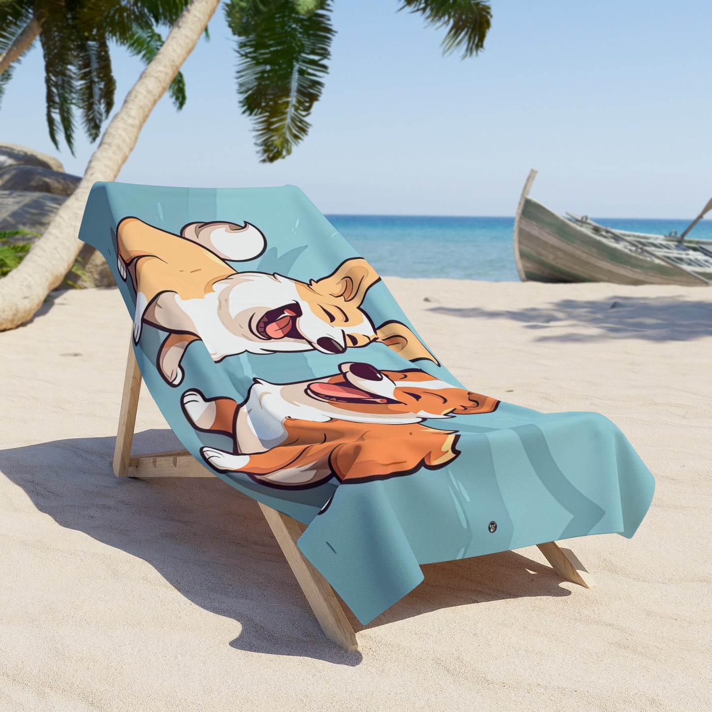 Corgi Couple Beach Towel
