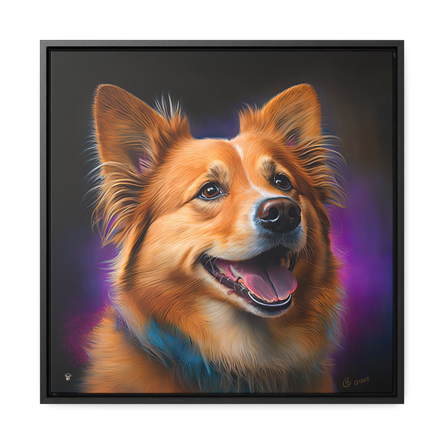 Golden Corgi - Framed on Canvas