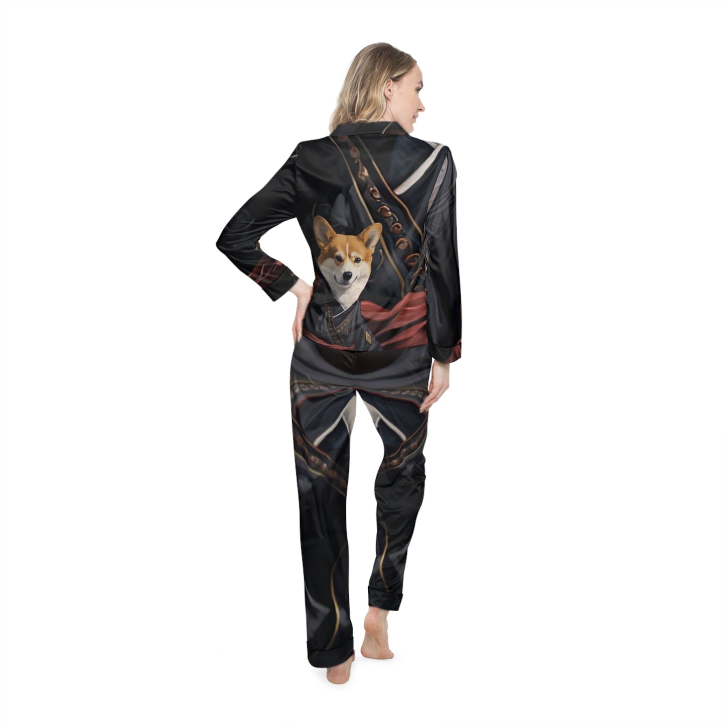Pyjama soyeux Corgi Ninja