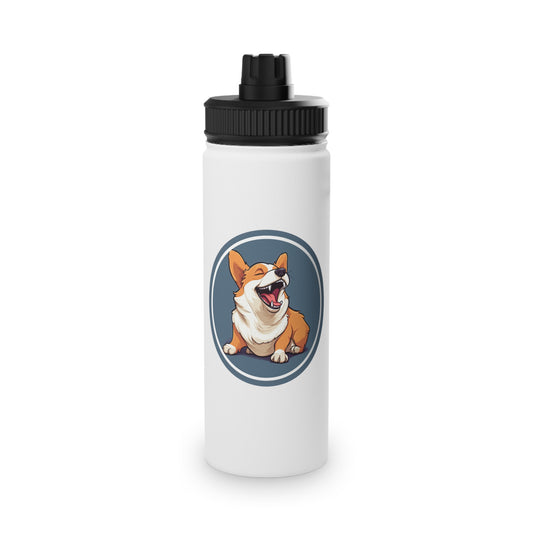 Comical Corgi - Water Bottle with Sport Lid