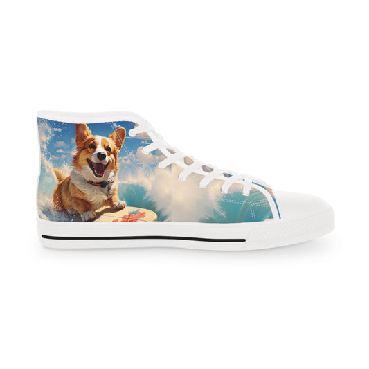 Cowabunga Corgi - Men's High Top Sneakers