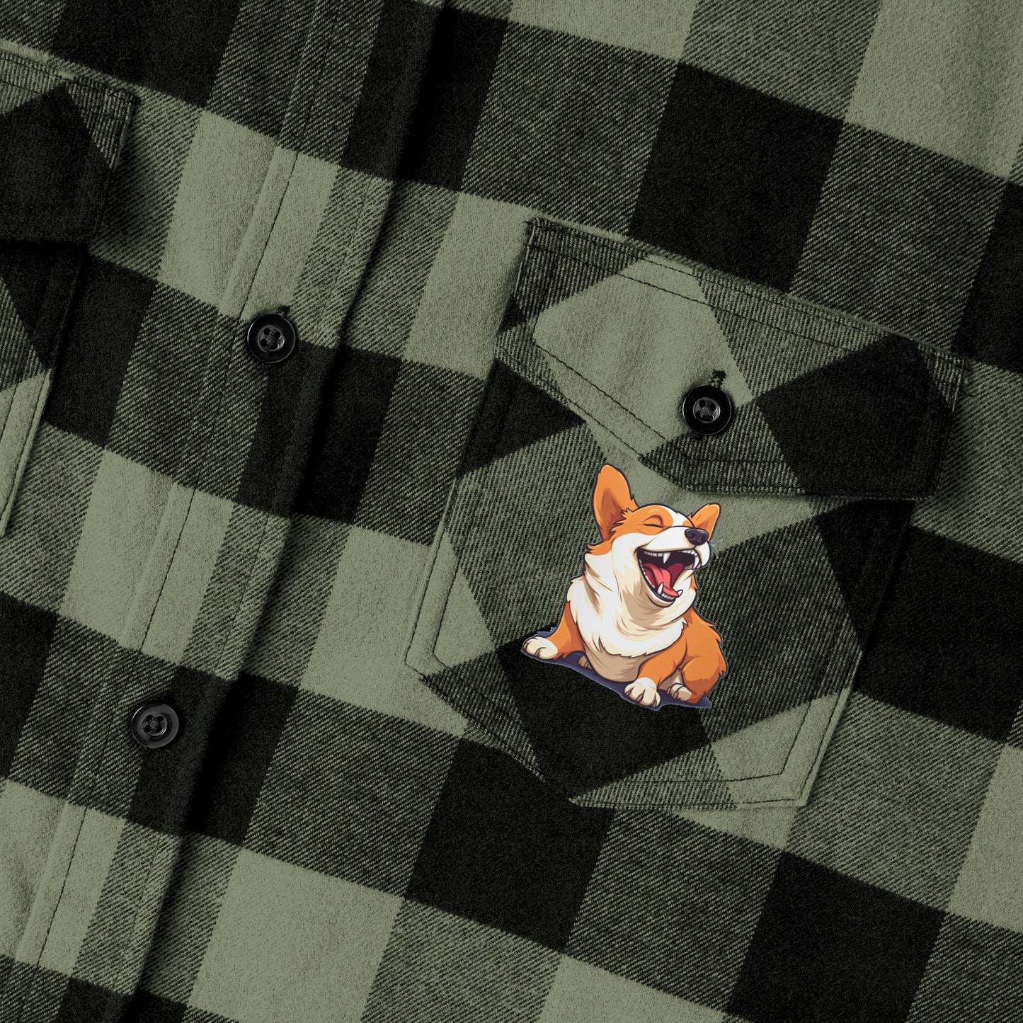 Comical Corgi - Flannel Shirt