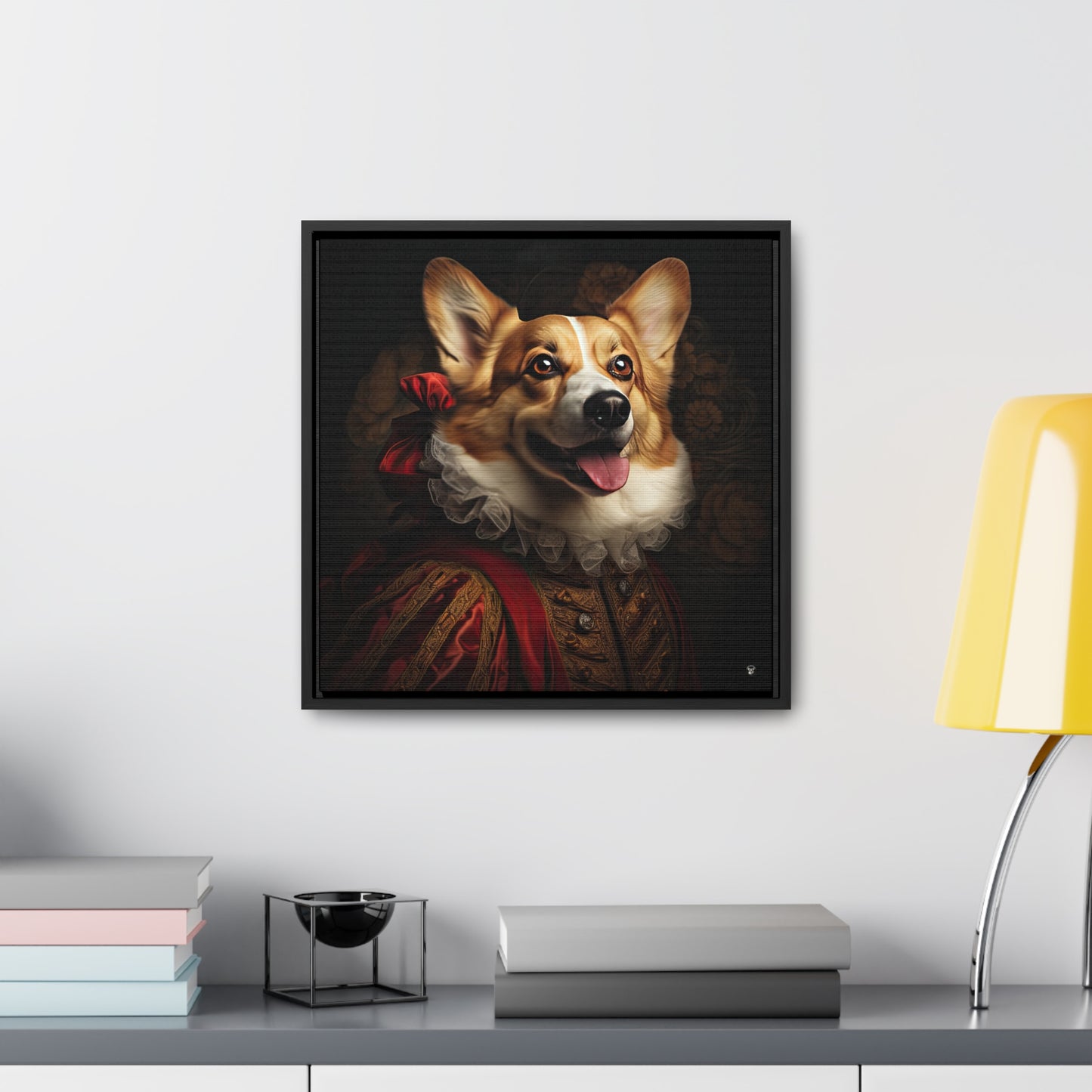 Renaissance Corgi - Framed on Canvas