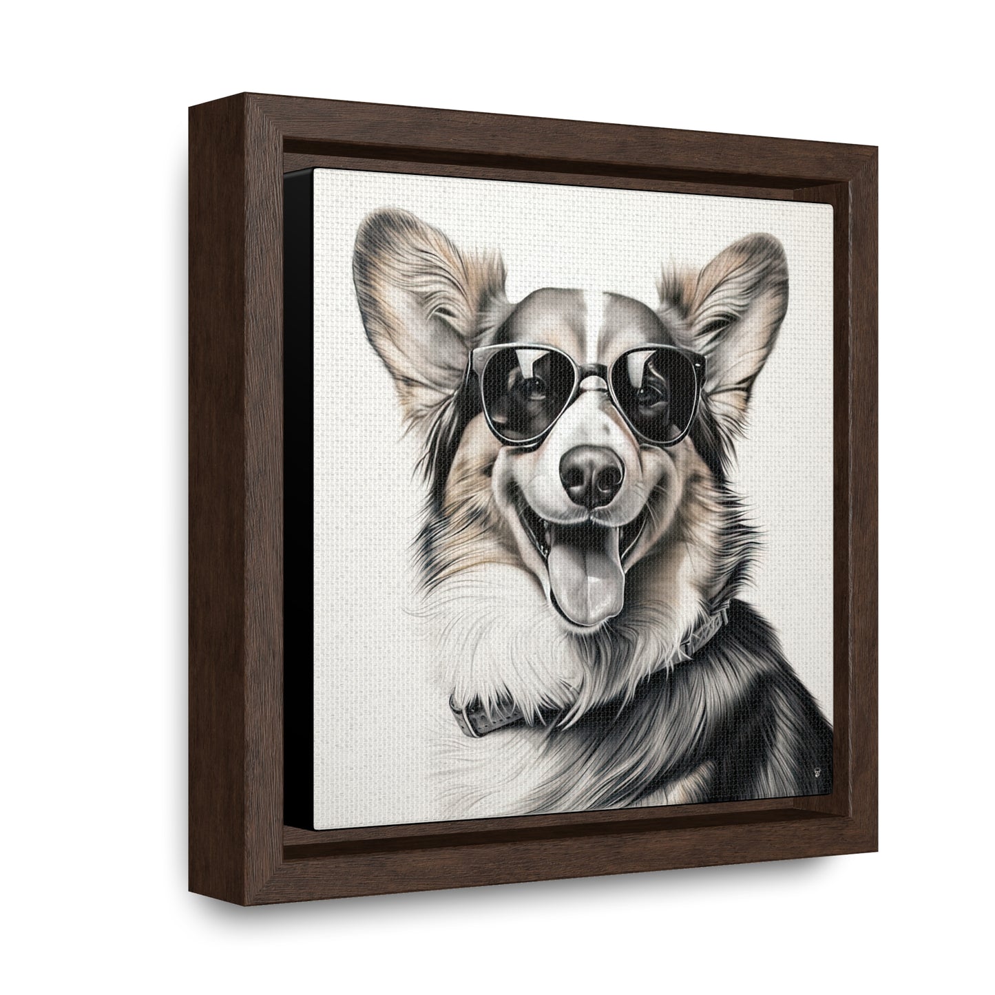 Corgi Cool - Framed on Canvas