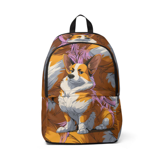 Boss Dog Corgi Artistic Portrait Backpack — Cool Corgi Multicolor Rucksack
