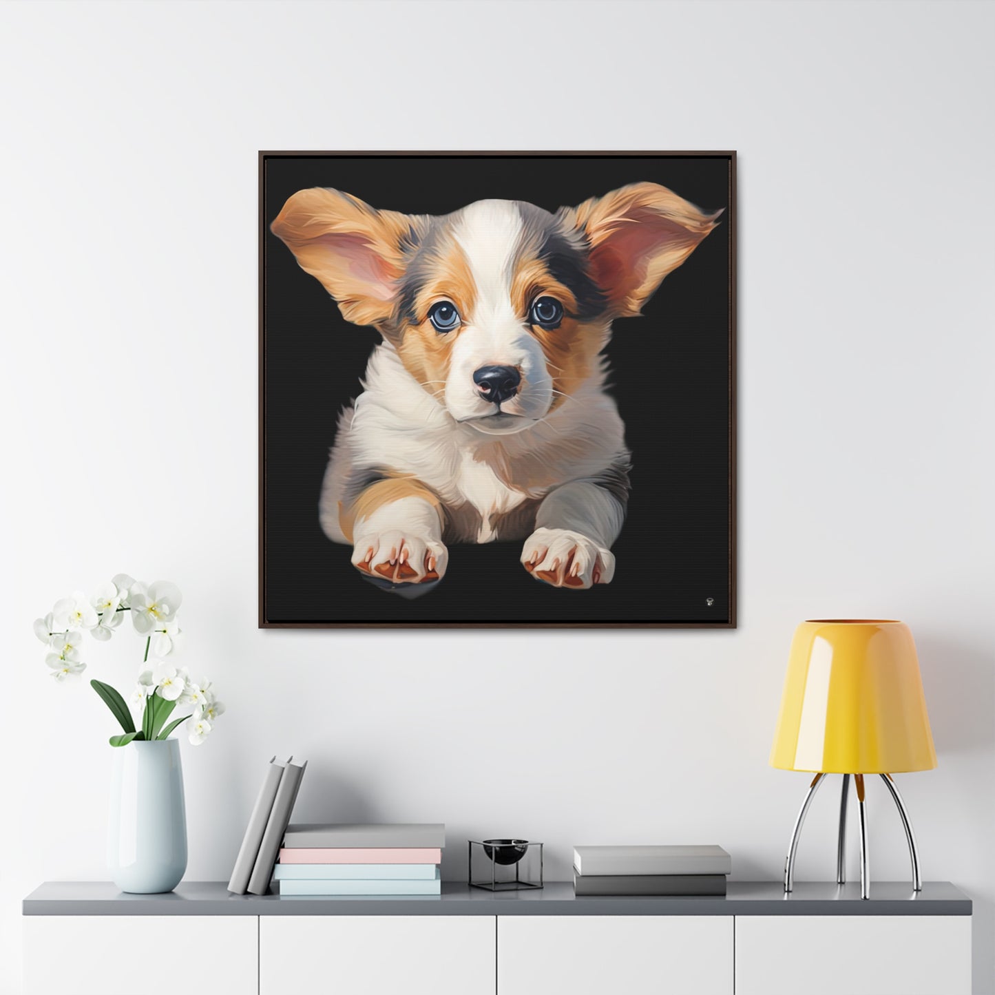 Puppy Portrait - Framed on Canvas