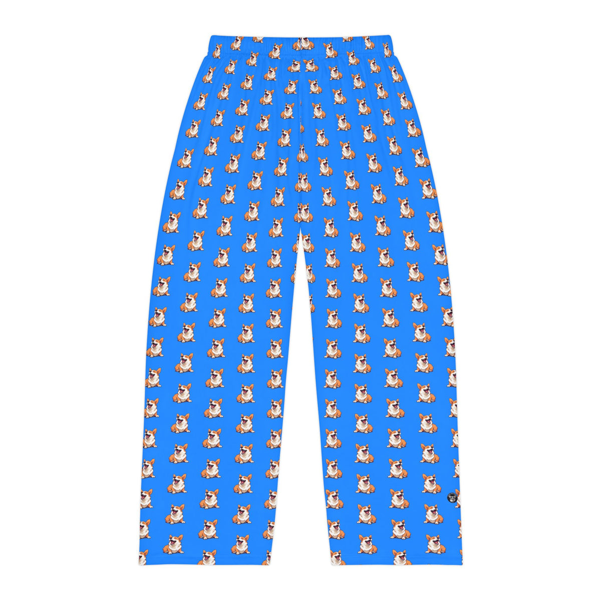Comical Corgi All Smiles Repeater Pattern Men's Blue Lounge Pants