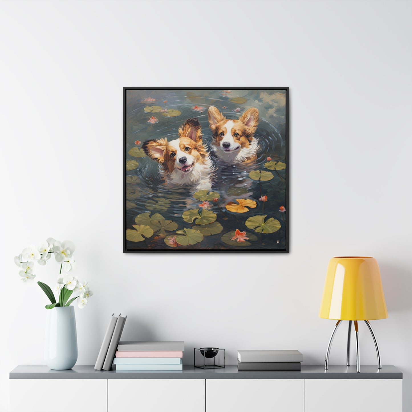 Pond Pups - Framed on Canvas