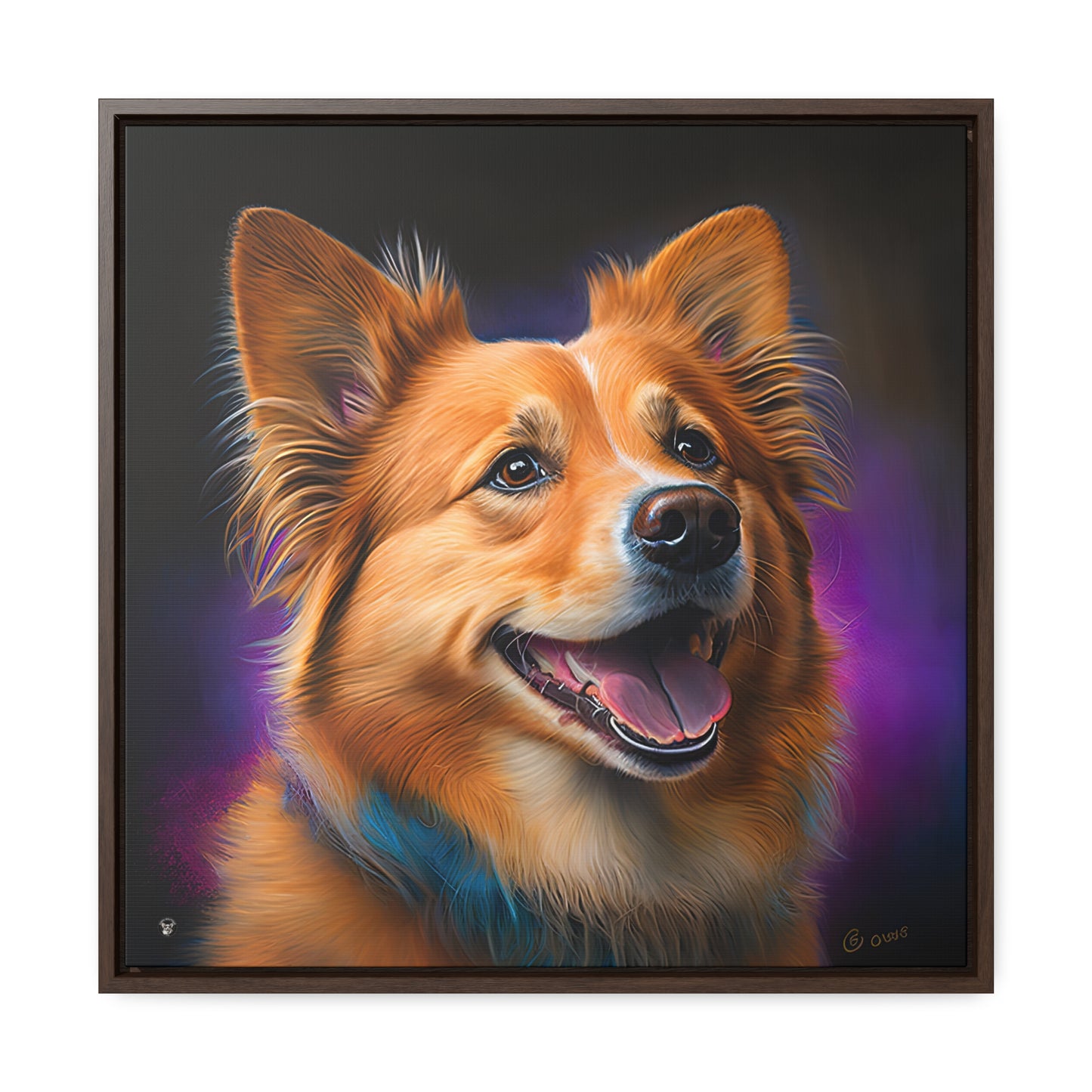 Golden Corgi - Framed on Canvas