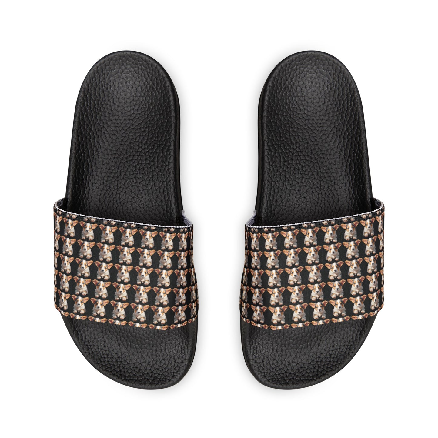 Puppy Portrait Mosaic - Men's Slide Sandals