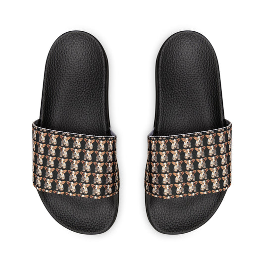 Puppy Portrait Mosaic - Men's Slide Sandals