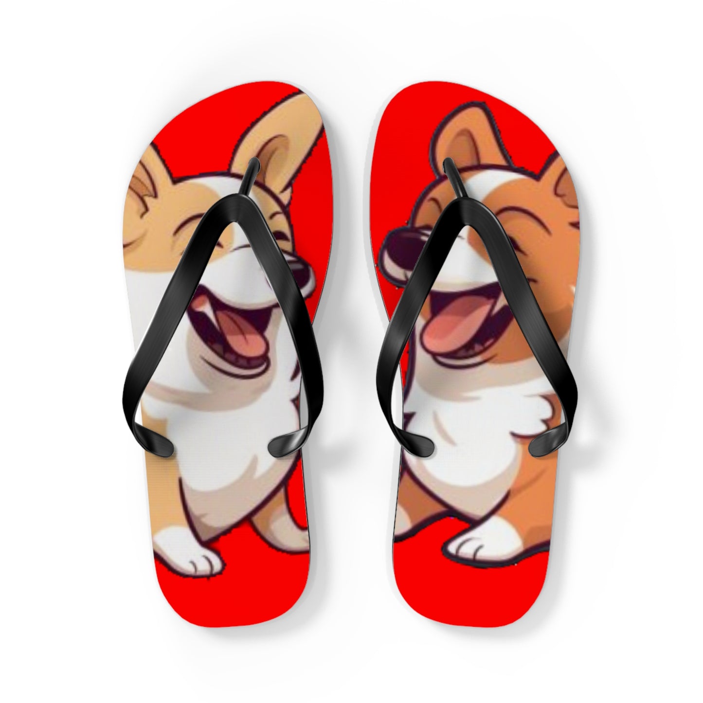 Best Mates Smiling Corgis Unisex Flip Flops — Cool Corgi Themed Sandals for the Beach, Pool, or Anywhere