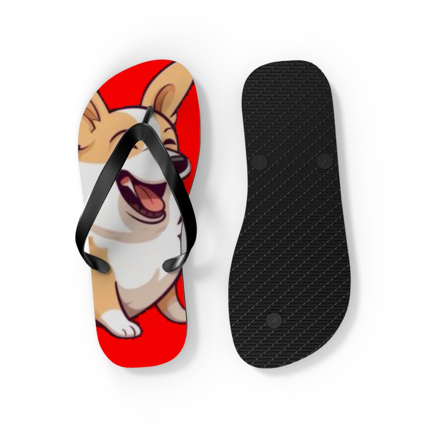 Best Mates Smiling Corgis Unisex Flip Flops — Cool Corgi Themed Sandals for the Beach, Pool, or Anywhere