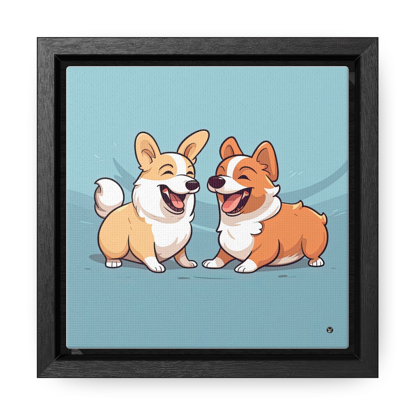 Corgi Couple - Framed on Canvas