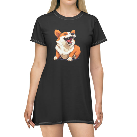Comical Corgi - T-Shirt Dress